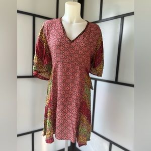 Umgee boho tunic top / dress with back tie sz L